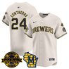 Men's Milwaukee Brewers Bob Uecker Patch Vapor Limited Jersey - All Stitched