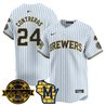 Men's Milwaukee Brewers Bob Uecker Patch Vapor Limited Jersey - All Stitched