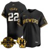Men's Milwaukee Brewers Bob Uecker Patch Vapor Limited Jersey - All Stitched