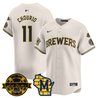Men's Milwaukee Brewers Bob Uecker Patch Vapor Limited Jersey - All Stitched