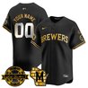 Men's Milwaukee Brewers Bob Uecker Patch Vapor Limited Custom Jersey - All Stitched