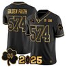 Men's Notre Dame Fighting Irish 2025 CFP Final Patch Gold Vapor Limited Jersey - All Stitched