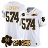 Men's Notre Dame Fighting Irish 2025 CFP Final Patch Gold Vapor Limited Jersey - All Stitched