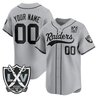 Las Vegas Raiders 65th Anniversary Patch Vapor Baseball Custom Jersey - All Stitched