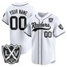 Las Vegas Raiders 65th Anniversary Patch Vapor Baseball Custom Jersey - All Stitched
