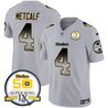Men's Steelers Arch Smoke 50th Anniversary Of Super Bowl IX Patch Vapor Limited Jersey - All Stitched
