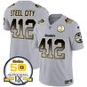 Men's Steelers Arch Smoke 50th Anniversary Of Super Bowl IX Patch Vapor Limited Jersey - All Stitched
