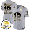 Men's Steelers Arch Smoke 50th Anniversary Of Super Bowl IX Patch Vapor Limited Jersey - All Stitched