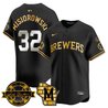 Men's Milwaukee Brewers Bob Uecker Patch Vapor Limited Jersey - All Stitched