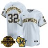 Men's Milwaukee Brewers Bob Uecker Patch Vapor Limited Jersey - All Stitched