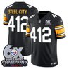 Men's Pittsburgh Steelers 6-Time Champions Patch Vapor Limited Jersey - All Stitched
