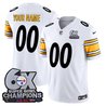Pittsburgh Steelers 6-Time Champions Patch Vapor Limited Custom Jersey - All Stitched