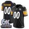 Pittsburgh Steelers 6-Time Champions Patch Vapor Limited Custom Jersey - All Stitched