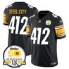 Men's Steelers 50th Anniversary Of Super Bowl IX Patch Vapor Limited Jersey - All Stitched