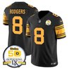 Men's Steelers 50th Anniversary Of Super Bowl IX Patch Vapor Limited Jersey - All Stitched