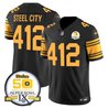 Men's Steelers 50th Anniversary Of Super Bowl IX Patch Vapor Limited Jersey - All Stitched