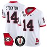 Men's Georgia Bulldogs Georgia Map & Vince Dooley Patch Vapor Limited Jersey - All Stitched