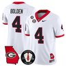 Men's Georgia Bulldogs Georgia Map & Vince Dooley Patch Vapor Limited Jersey - All Stitched
