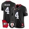 Men's Georgia Bulldogs Georgia Map & Vince Dooley Patch Vapor Limited Jersey - All Stitched