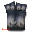 JF-338 Magnificent White Wolf print bed cover set 3pcs duvet cover + pillowcase Twin Full Queen King Size Bedding Sheets