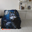 Wolf And The Moon Flannel Blanket Warm Soft Sofa Blanket Winter Sheet Bedspread Camping Travel Blanket