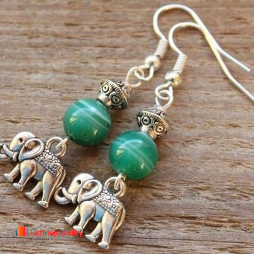 Elephant Silver Color Earrings