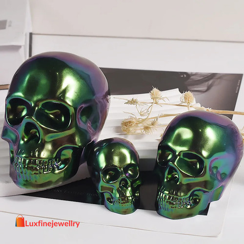Skeleton Head Ornament Silicone Mold DIY Epoxy Resin Candle Small Skull Head Keychain Pendant Halloween Handicraft Handmade