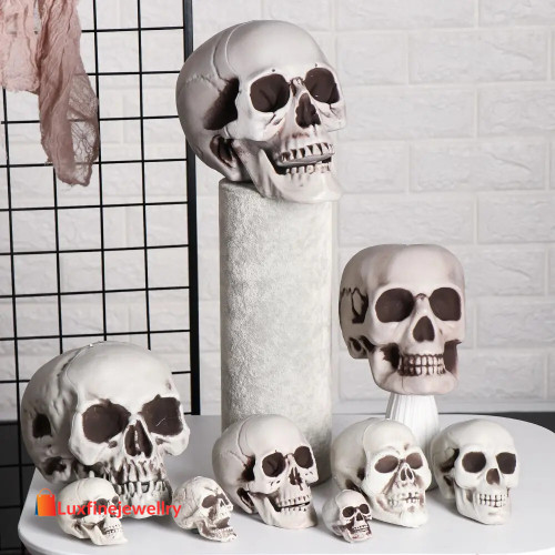 All Size Human Skull Head Skeleton Halloween Style Photo Prop Home Party Decor Game Supplies