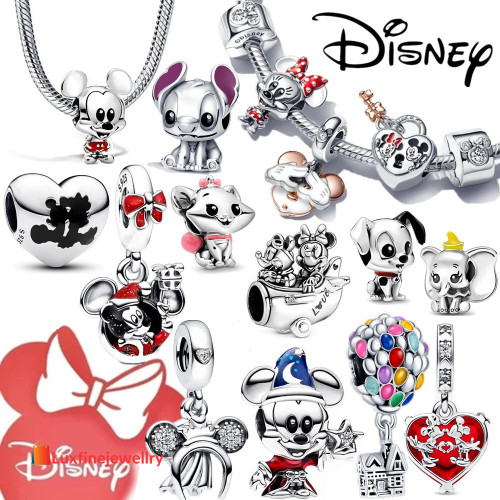Disney Stitch Minnie Mouse Winnie Charms Dangle Fit Pandora Charms Silver Original Bracelet for Jewelry Making