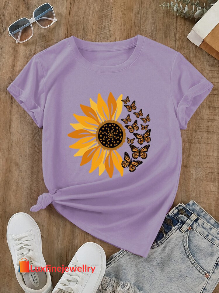T-shirt Butterfly Sunflower