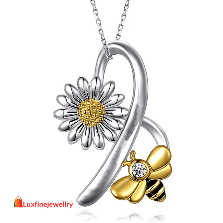 Rose Valley Sunflower Pendant Necklace for Women
