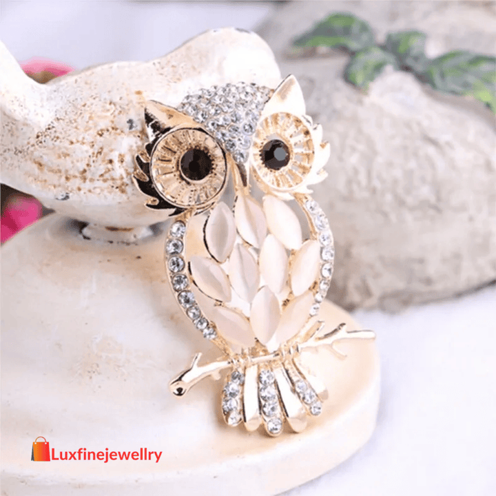 Big Owl Brooches For Wedding Bouquet Vintage Wedding Hijab Scarf Pin Up Buckle Femininos Brooches Couple Collar Jewelry Pins
