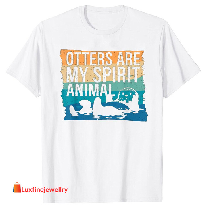 Funny Sea Otter Sunset Retro Vintage 70s Nature Lover T Shirts Graphic Streetwear Gifts Summer Otters Lover Pet Dad T-shirt Mens