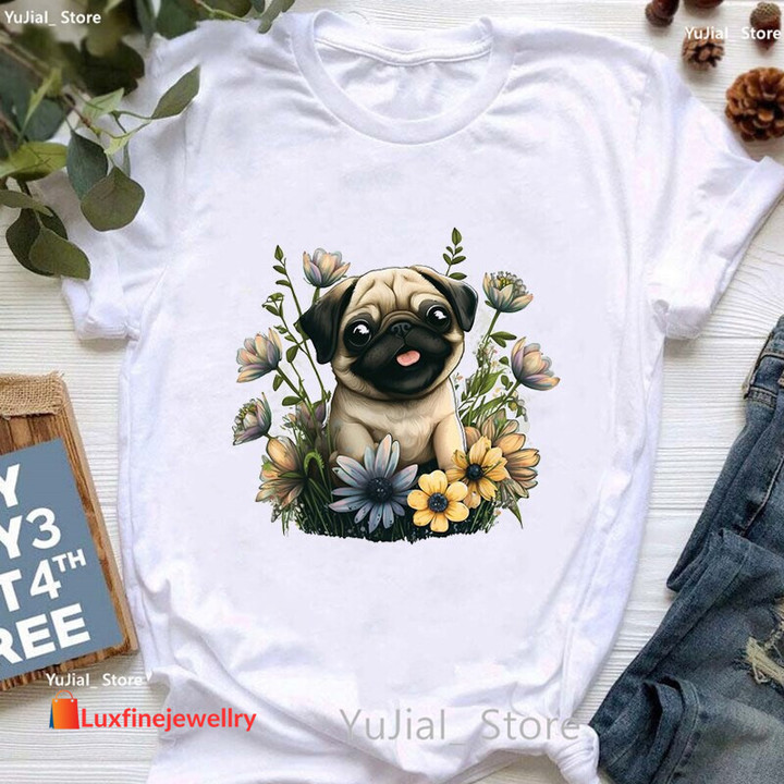 Golden Puppy Sunflower Dog Lover T Shirt Girls