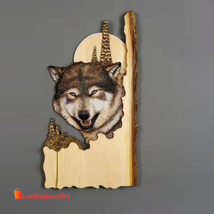 Animal Carving Handcraft Wall Hanging Sculpture Wood