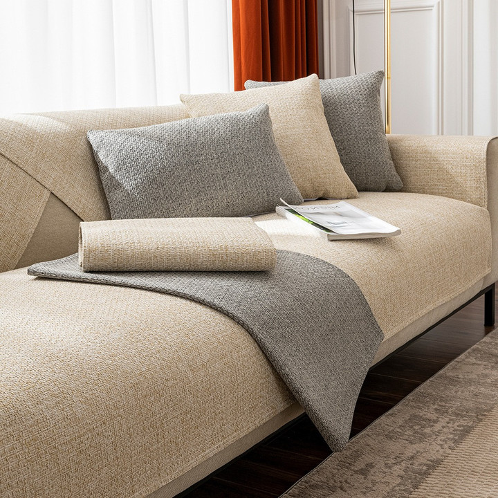 Sofa-Überwurf aus Baumwolle und Leinen – Vier Jahreszeiten