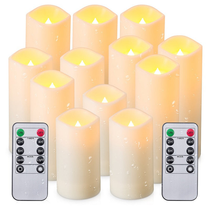 Set mit 12 flammenlosen LED-Kerzen