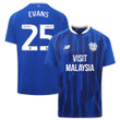 Kieron Evans 25 Cardiff City FC 2023-24 Home Men Jersey - Blue
