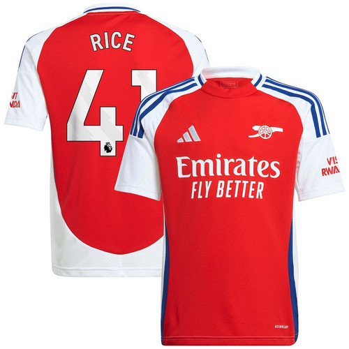Declan Rice 41 Arsenal 2024/25 Home YOUTH Jersey - Red