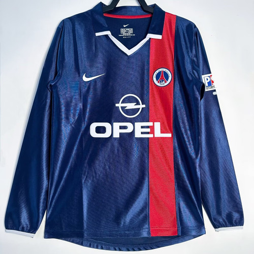 Paris Saint-Germain 2001/02 Home Retro Long Sleeve Men Jersey - Navy