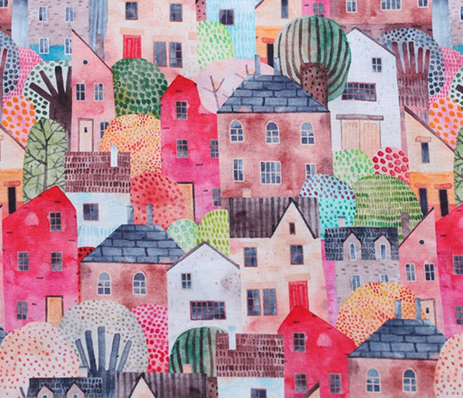 Town  Printed Cotton Fabric
