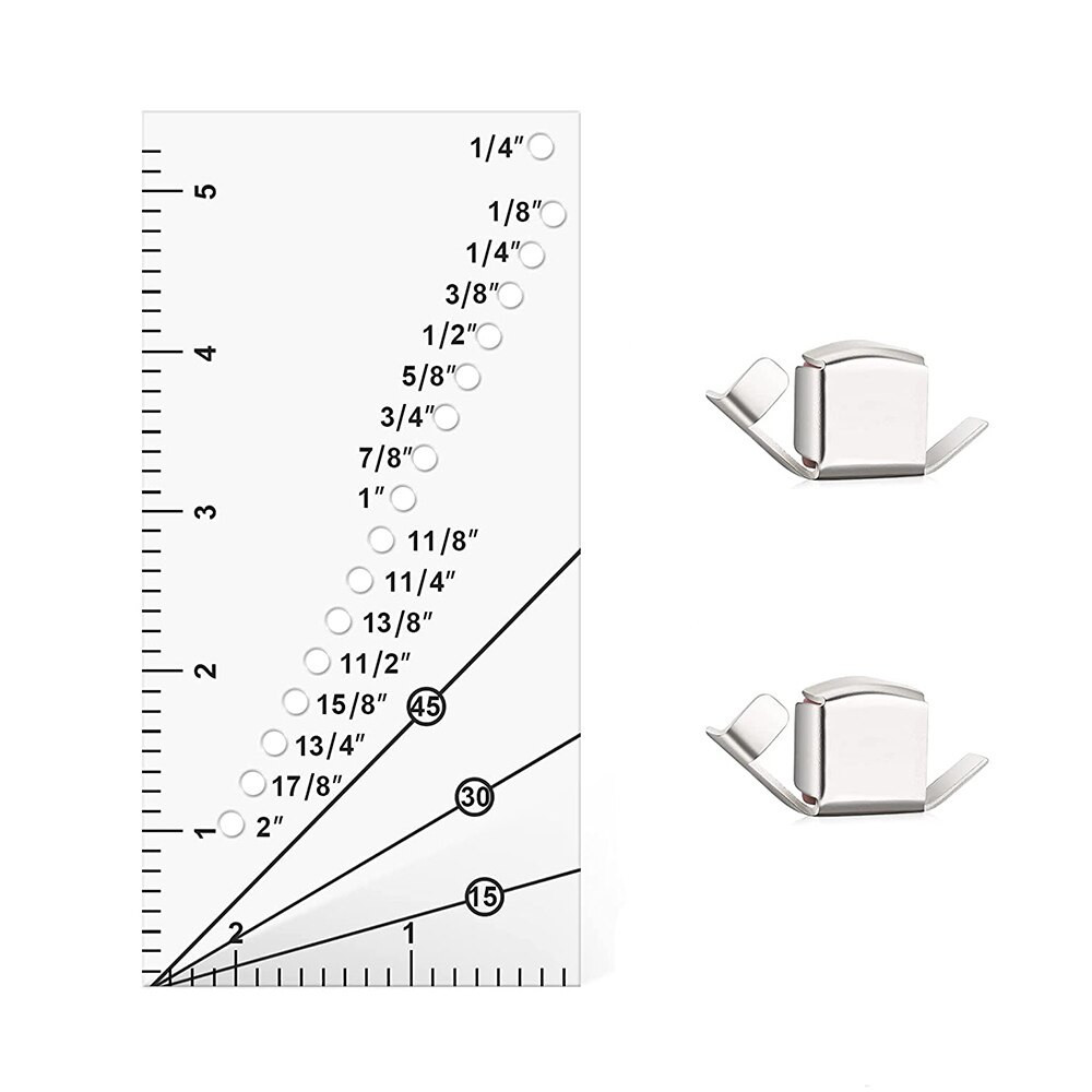 2Pcs Magnetic Seam Guide with Seam Allowance Ruler Essential Quilting and Sewing