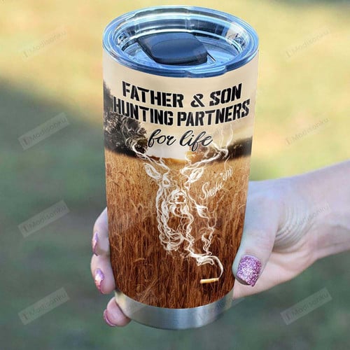 Father And Son Hunting Partners For Life Tumbler Cup Deer  20 Oz Tumbler Cup For CoffeeTea Stainless Tumbler Cup For Father's Day Thanksgiving Birthday Perfect Gift For Hunter