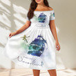 Disney Peter Pan Take Me To1 Off Shoulder Short Sleeved Dress