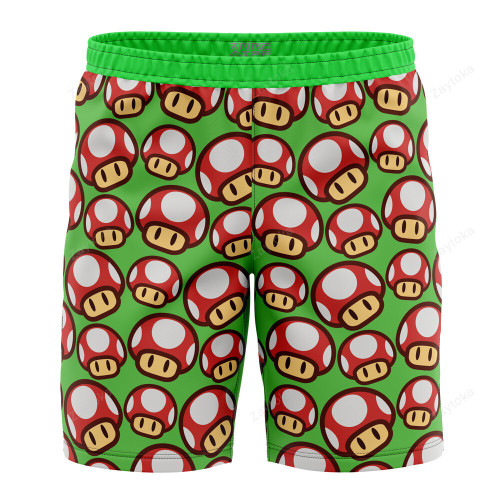Super Mushroom Super Mario 3D All Over Print Summer Beach Hawaiian Short