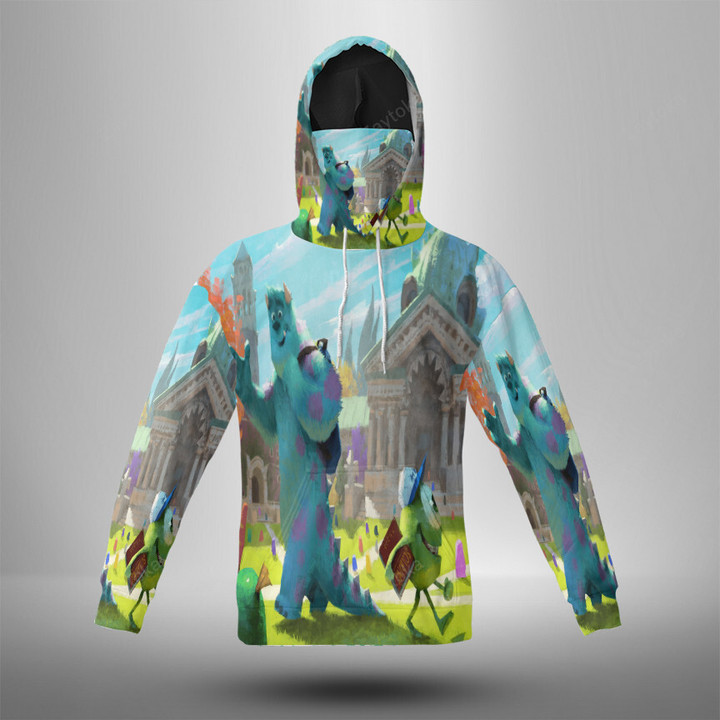 Sulley and Mike v6 Monsters Inc Monsters University Movie Disney Pixar 3d Hoodie With Mask
