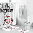 Portland Trail Blazers CJ McCollum1 Waterproof Shower Curtain Non-Slip Toilet Lid Cover Bath Mat - Bathroom Set