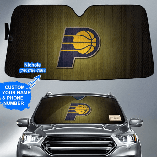 Indiana Pacers Logo 22 Personalized Name And Phone Number Custom Auto Sunshade Gift For Fans