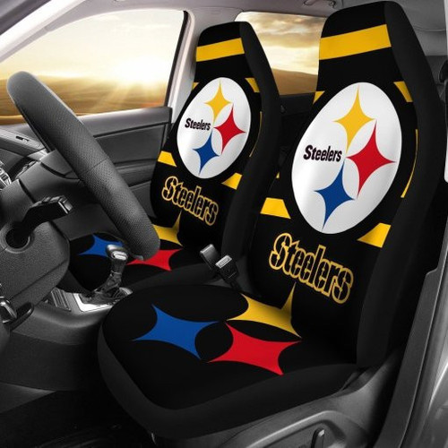 Pittsburgh Steelers Black Big Logo Car Seat Covers