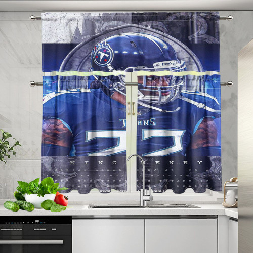 Tennessee Titans Derrick Henry5 Kitchen Curtain Valance and Tiers Set